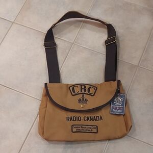 CBC Radio-Canada Brown and Tan Messenger Bag